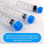 50 Syringe Tip Caps with Storage Box, Blue