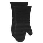 Heat Resistant Silicone Oven Mitts - 2-Pack Black