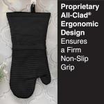 Heat Resistant Silicone Oven Mitts - 2-Pack Black