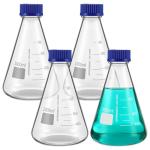 Telleglow 4-Pack 1000ml Glass Erlenmeyer Flasks