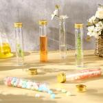 80 Pcs Clear Flat Plastic Test Tubes with Caps