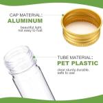 80 Pcs Clear Flat Plastic Test Tubes with Caps