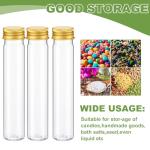 80 Pcs Clear Flat Plastic Test Tubes with Caps
