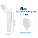 300Pcs 5ml Round Bottom Centrifuge Tubes