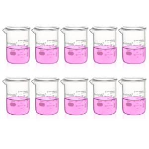 Heavy-Duty 50ml Glass Beakers Set - 10 Pieces