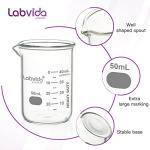 Heavy-Duty 50ml Glass Beakers Set - 10 Pieces