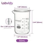 Heavy-Duty 50ml Glass Beakers Set - 10 Pieces