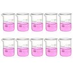 Heavy-Duty 50ml Glass Beakers Set - 10 Pieces
