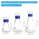 PATIKIL Graduated Erlenmeyer Flask Set, 3 Pcs