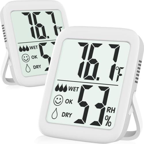Antonki Digital Thermometers and Humidity Monitors - 2 Pack
