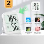 Antonki Digital Thermometers and Humidity Monitors - 2 Pack