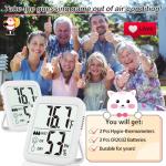 Antonki Digital Thermometers and Humidity Monitors - 2 Pack