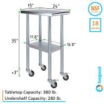 AmGood 24" x 15" Stainless Steel Work Table