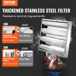 VEVOR Stainless Steel Range Hood Baffle Filters, Pack of 6