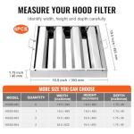 VEVOR Stainless Steel Range Hood Baffle Filters, Pack of 6