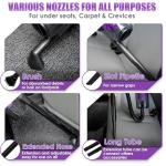 17PCS Purple Car Cleaning Kit with Vacuum & Tools