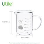 4pcs 250ml Glass Beakers with Handle and Graduation