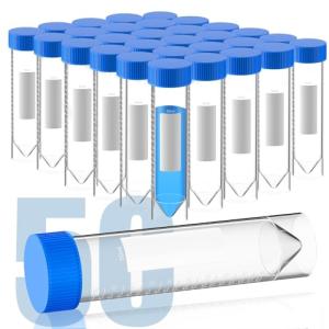 50-Pack 50ml Centrifuge Tubes with Screw Caps