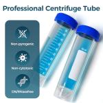 50-Pack 50ml Centrifuge Tubes with Screw Caps