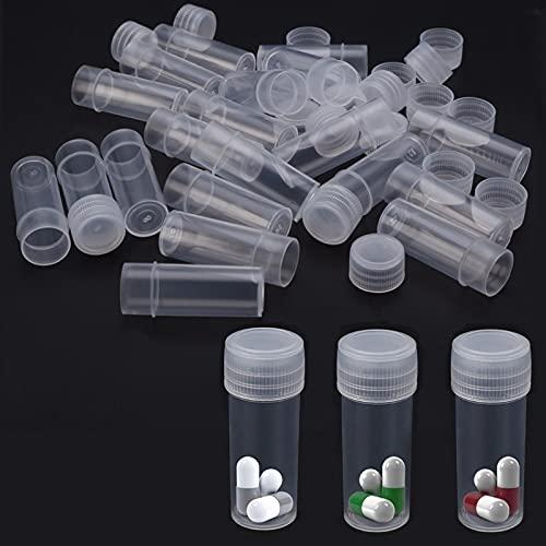 EORTA 50 Pack Clear 5ML Plastic Vials with Caps