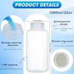 32oz Plastic Sample Bottles with Leak-Proof Caps