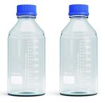 1000ml Borosilicate Glass Storage Bottles - 2pcs