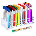 50 Clear Plastic Test Tubes with Rack