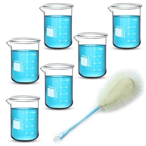 Aeseusia 6-Pack 100ml Heavy Duty Glass Beakers
