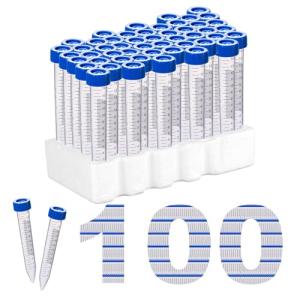 15ml Conical Centrifuge Tubes, 100 Pack
