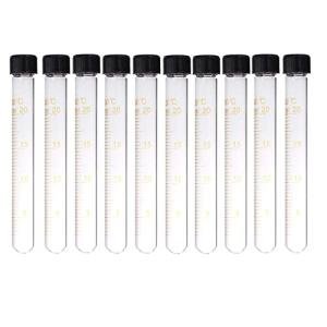 SKYPRO 10pcs 20ml Clear Glass Test Tubes