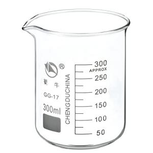 PATIKIL 300ml Low Form Glass Beaker, 3.3 Borosilicate Glass Graduated Printed Scale Measuring Cups with Spout for Kitchen Lab Liquids Transit Boiling