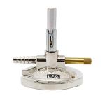 EISCO Micro Bunsen Burner, LPG - Flame Stabilizer, Needle Valve Gas Flow Control - Nickel Plated Die Casted Zinc Alloy Base - Suitable for use with LPG/Butane Gas