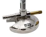 EISCO Micro Bunsen Burner, LPG - Flame Stabilizer, Needle Valve Gas Flow Control - Nickel Plated Die Casted Zinc Alloy Base - Suitable for use with LPG/Butane Gas