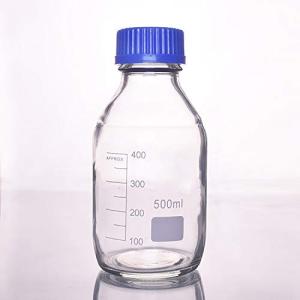 lab Glass Graduated Acid Reagent Bottle autoclavable with Screw Cap GL 45 100ml,250ml,500ml,1000ml (500ml)