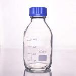 lab Glass Graduated Acid Reagent Bottle autoclavable with Screw Cap GL 45 100ml,250ml,500ml,1000ml (500ml)