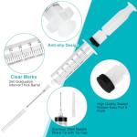 2 Pack 60ml Syringe with 55.1” Tube and Needle 16G 1.5”, Luer Lock Syringes with Cap for Fluid Suction Injector, Drawing Oil, Fluid, Water, Lab, Pets