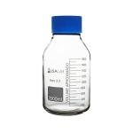 USA LAB 32 Pieces 500 ML Round Wide Mouth Media Bottle with GL80 Screw Cap, Clear 3.3 Borosilicate Glass Bottles for Scientific Solution Storage, Multi Purpose Science Labs Solvent Container