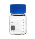 USA LAB 32 Pieces 500 ML Round Wide Mouth Media Bottle with GL80 Screw Cap, Clear 3.3 Borosilicate Glass Bottles for Scientific Solution Storage, Multi Purpose Science Labs Solvent Container