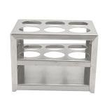 QANYEGN 6 Hole Stainless Steel Test Tube Rack, Metal Lab Stand Rack, 3 Tier Centrifuge Tube Racks for Oratories and Schools, for 30mm Tubes