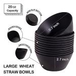 12-Piece Unbreakable Black Wheat Straw Bowls