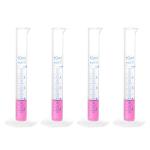 uxcell Plastic Graduated Cylinder, 10ml Measuring Cylinder, Science Test Tube Beakers, 2-Sided Metric Marking, Clear Hex Base for Lab Home 4Pcs