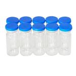 Vitorinca 10 Pcs 10ml Clear Sample Glass Vials with Plastic-Aluminum Flip Caps and Silicone Stoppers, 10ml Sealed Glass Vials
