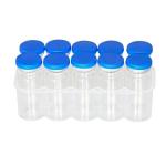 Vitorinca 10 Pcs 10ml Clear Sample Glass Vials with Plastic-Aluminum Flip Caps and Silicone Stoppers, 10ml Sealed Glass Vials