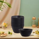12-Piece Unbreakable Black Wheat Straw Bowls