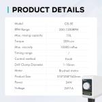 LAB FISH Overhead Stirrer(OS-5E) 10L Capacity 200-1200 RPM Knob Control Variable Speed Mixer Handles High Viscosity Liquids for Chemical/Reagents/Paints