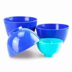 Blue Silicone Mixing Bowls for Dental Labs - 4 Pack