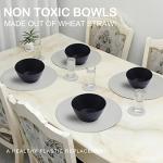 12-Piece Unbreakable Black Wheat Straw Bowls