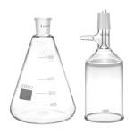 QWORK Buchner Funnel Filtering Kit - Borosilicate Glass, 250ml Funnel & 1000ml Filter Bottle - 24/29 Joint for Lab Research, Chemical Applications - Lab Vacuum Filtration Distillation Apparatus