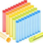 Flutesan 90 Pcs Colorful Plastic Test Tubes with Cap 16x100mm 13ml Good Seal Shot Tubes for Liquor Plants Candy Cocktail Storage Wedding Halloween Neon Party Favors Decor Lab Scientific Experiment