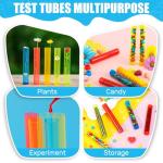 Flutesan 90 Pcs Colorful Plastic Test Tubes with Cap 16x100mm 13ml Good Seal Shot Tubes for Liquor Plants Candy Cocktail Storage Wedding Halloween Neon Party Favors Decor Lab Scientific Experiment